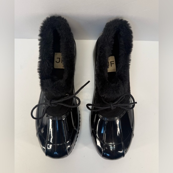 Just Fab Evi Black Faux Fur-Lined ankle duck Boots women’s size 8.5 - Picture 6 of 13